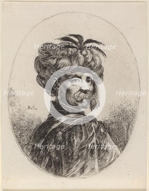 Moor in a Turban Trimmed with Five Feathers, 1649/1650. Creator: Stefano della Bella.
