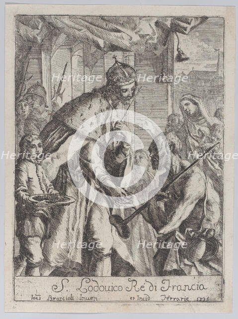 Saint Louis giving alms to the poor, 1735. Creator: Giovanni Francesco Braccioli.