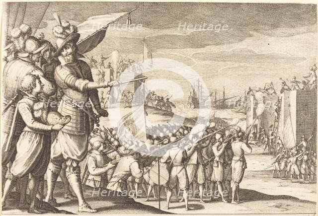 Assault on Two Fortresses, c. 1614. Creator: Jacques Callot.