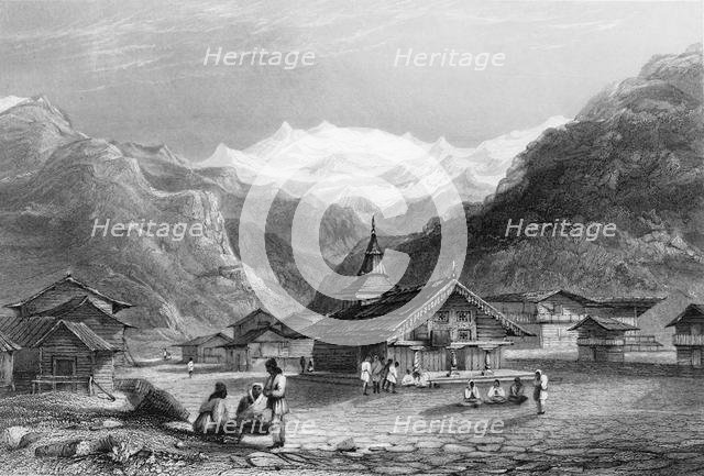 'Kursalee, - A Village in the Himalaya Mountains, India', 1838. Creator: George Francis White.