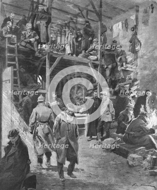 'Le calvaire des six cents otages; Vue interieure de la grange de Milejgany ou furent..., 1918. Creator: Frederic de Haenen.