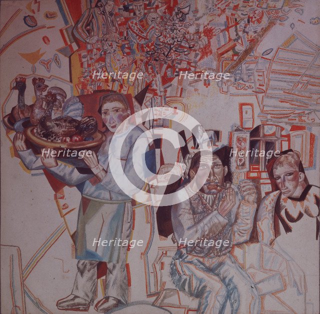 Restaurant. Artist: Filonov, Pavel Nikolayevich (1883-1941)