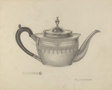 Silver Teapot, 1935/1942. Creator: E. J. Gilsleider.