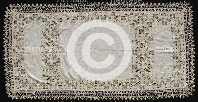 Needlepoint (Cutwork) and Bobbin Lace Cloth, 16th century. Creator: Unknown.