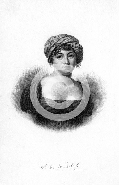 Germaine de Stael, French writer, novelist and political propagandist born in Paris, 1843. Artist: Unknown