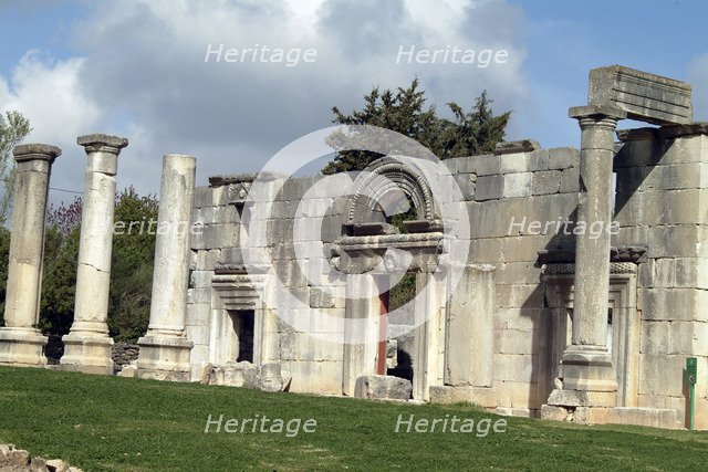 The synagogue at Kefar Bir'am, Israel. Artist: Samuel Magal
