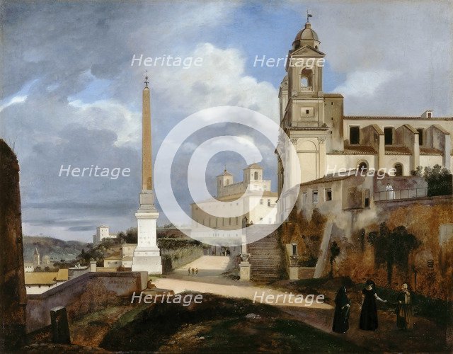 Santa Trinità dei Monti and Villa Medici in Rom. Artist: Granet, François Marius (1775-1849)
