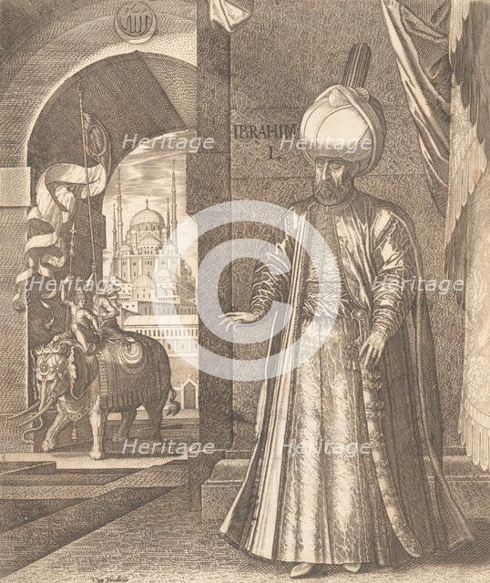 Sultan Süleyman and the Süleymaniye Mosque, Constantinople, 1574 (or earlier) , alter..., 1559-1688. Creator: Melchior Lorck.