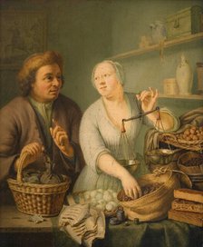 At the Marketwife's, 1738. Creator: Frans van Mieris II.