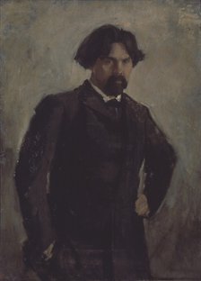 Portrait of the artist Vasily Surikov (1848-1916). Artist: Serov, Valentin Alexandrovich (1865-1911)