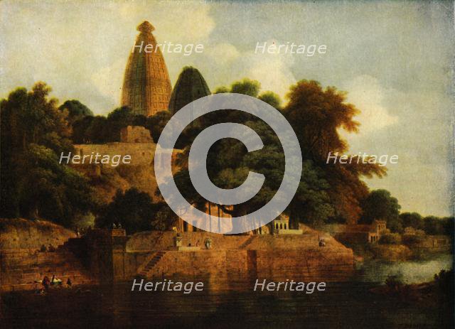 'Hindu Temple at Bindrabund on the Jumna', 1797, (1922).  Creator: Thomas Daniell.