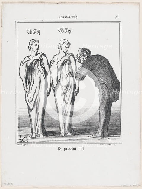 Ça prendra t'-il!, 1870. Creator: Honore Daumier.