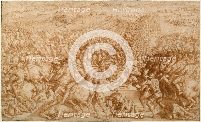 The Battle of Marciano, 1570s. Artist: Vasari, Giorgio (1511-1574)