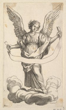 Angel with a Banderole. Creator: Claude Mellan.