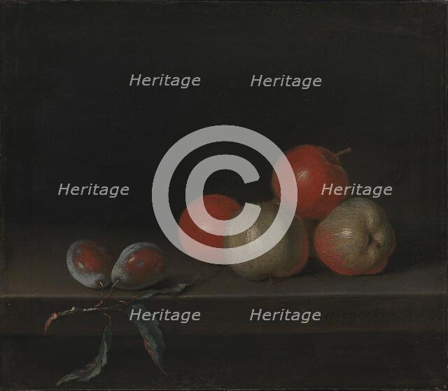 Apples and Peaches on a Table, 1726-1763. Creator: Johan Horner.