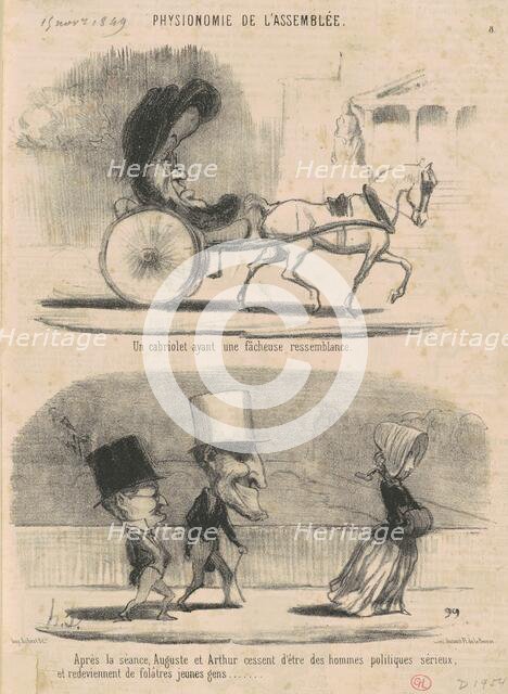 Un cabriolet ayant une facheuse ressemblance ..., 19th century. Creator: Honore Daumier.
