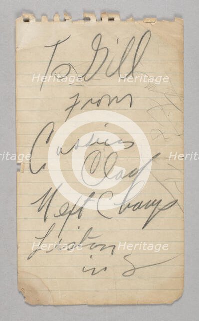 Autograph written by Cassius Clay, 1963. Creator: Muhammad Ali.