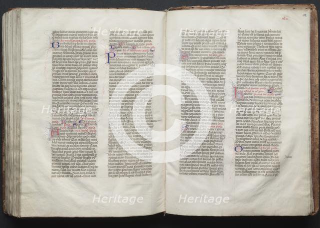 The Gotha Missal: Fol. 152v, Text, c. 1375. Creator: Master of the Boqueteaux (French); Workshop, and.