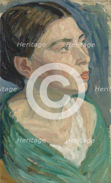 Female head, 1906. Creator: Niels Larsen Stevns.