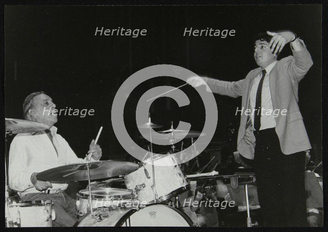 Buddy Rich and conductor Andrew Litton, Royal Festival Hall, London, June 1985. Artist: Denis Williams