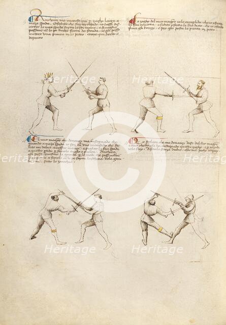 Combat with Sword; Fior di Battaglia, about 1410. Creator: Fiore Furlan dei Liberi da Premariacco.