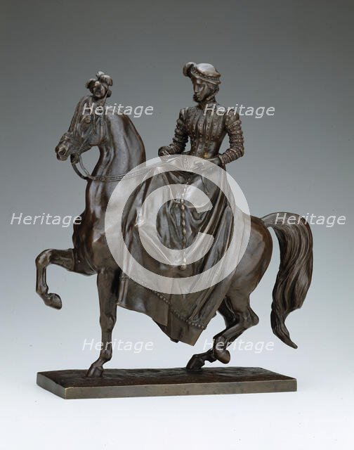 Equestrienne in Renaissance Dress, c. 1840. Creator: Antoine-Louis Barye.