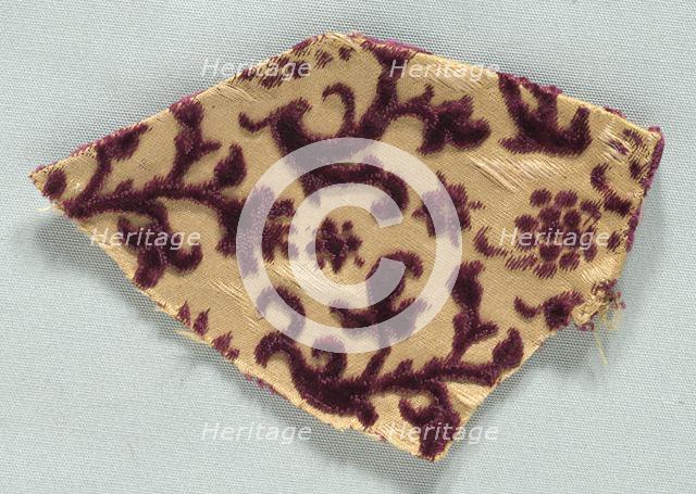 Velvet Fragment, early 1600s. Creator: Unknown.