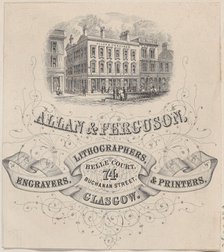 Trade Card for Allan & Ferguson, Engravers, Lithographers & Printers, 19th century., 19th century. Creator: Anon.