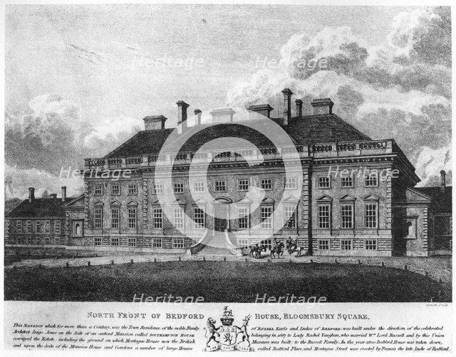 North front of Bedford House, Bloomsbury Square, London, 19th century (1907). Artist: Howlett