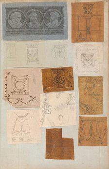 Page from a Scrapbook containing Drawings and Several Prints of Architecture, Int..., ca. 1800-1850. Creators: Workshop of Charles Percier, Workshop of Pierre François Léonard Fontaine.