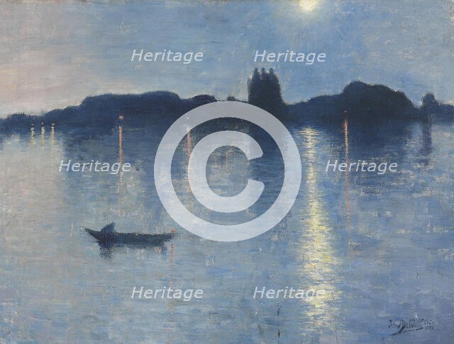 The Moonlit Lake, 1888. Creator: Delville, Jean (1867-1953).