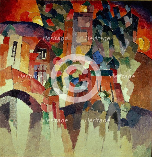 Kislovodsk Landscape (Landscape with Gates), 1913. Artist: Lentulov, Aristarkh Vasilyevich (1882-1943)