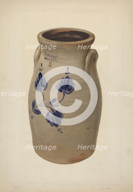 Five Gallon Churn, c. 1938. Creator: Clyde L. Cheney.