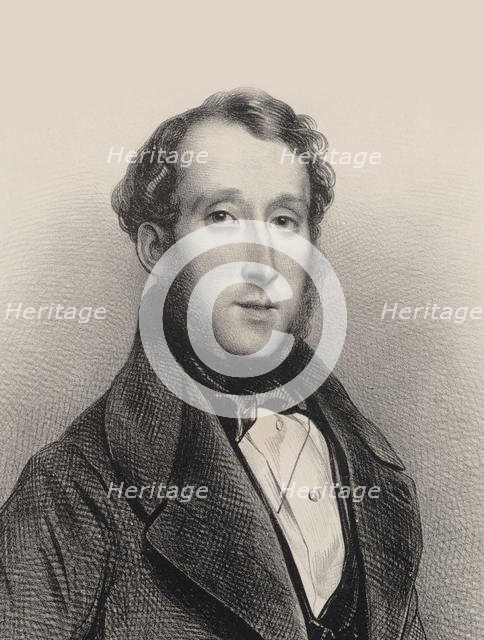 Portrait of pianist and composer George Alexander Osborne (1806-1893), 1850. Creator: Devéria, Achille (1800-1857).