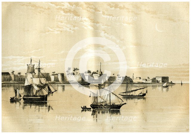 'Zanzibar from the Sea', 1883. Artist: Unknown
