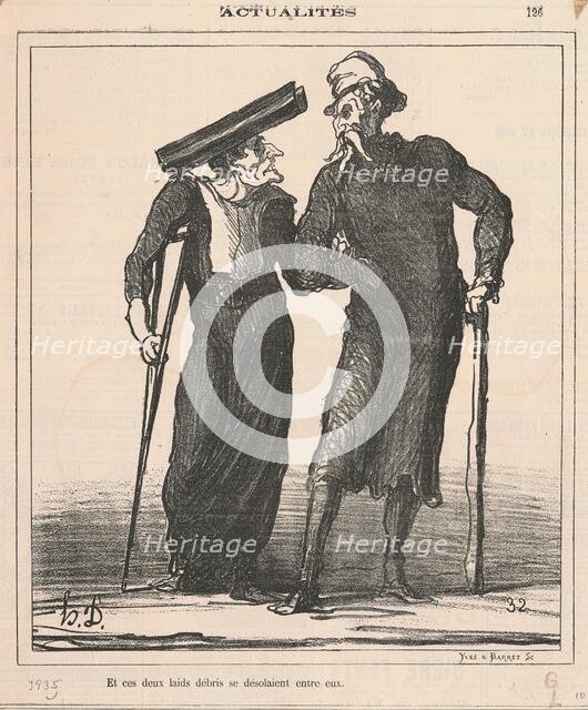 Et ces deux laids débris se désolaient entre eux, 19th century. Creator: Honore Daumier.