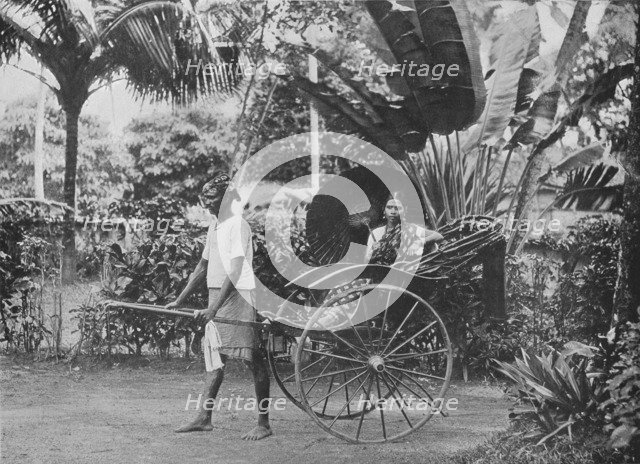 'Tamil Lady in Rickshaw', c1890, (1910). Artist: Alfred William Amandus Plate.