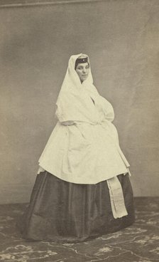 Full-length portrait of Georgian woman, facing right, between 1870 and 1886. Creator: Unknown.