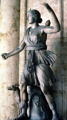 Statue of Artemis, Greek goddess of hunting, woodlands and fertility. Artist: Unknown