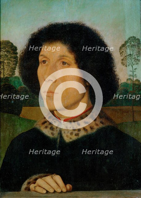 Portrait of an unknown Man in landscape, c1480. Creator: Memling; Hans (1433/40-1494).