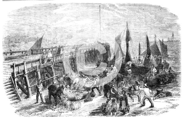 The Yarmouth Herring Fishery - Return of the Boats, 1856.  Creator: Walter Ray Woods.