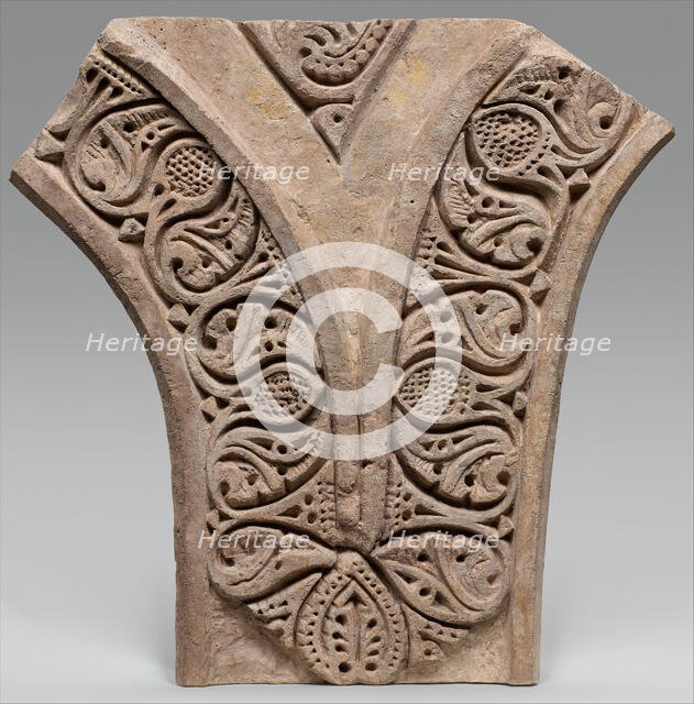 Carved Stucco Panel from Between Two Arches, Iran, 10th century. Creator: Unknown.