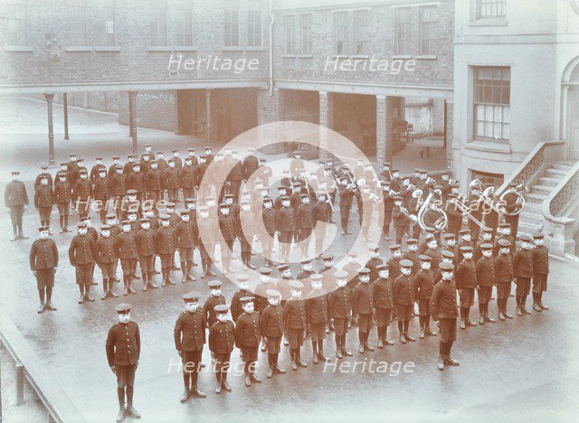 Boys on parade at the Boys Home Industrial School, London, 1900. Artist: Unknown.