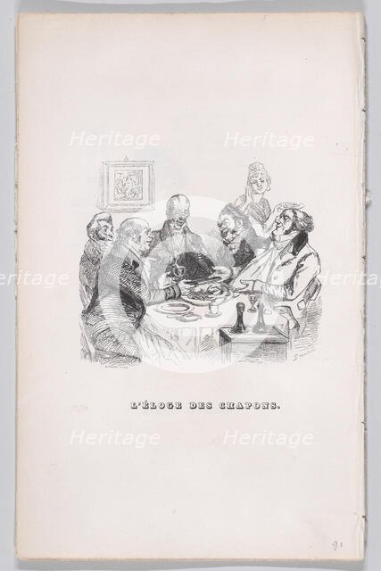 Praise of Chicken from The Complete Works of Béranger, 1836. Creator: Lacoste.