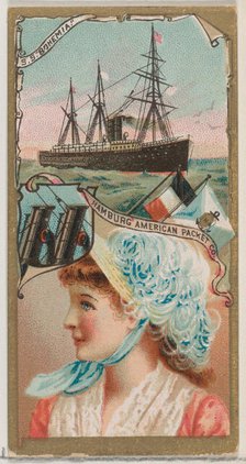 Steamship Bohemia, Hamburg American Packet Company, from the Ocean and River Steamers seri..., 1887. Creator: Unknown.