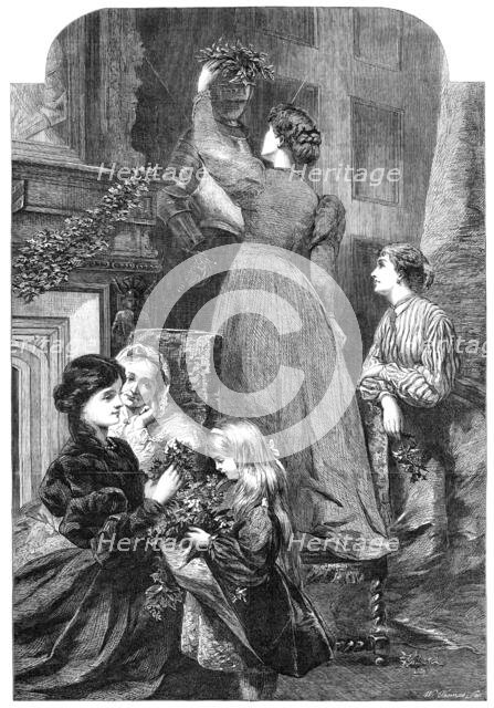 "Christmas Time", by Miss E. Osborne, in the exhibition of the Royal Academy, 1865. Creator: W Thomas.