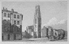 Church of St Dunstan in the West, Fleet Street, City of London, 1832. Artist: Anon