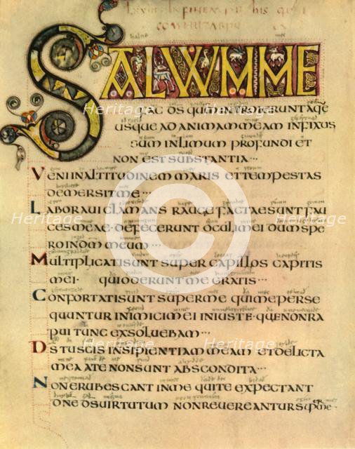 'A Page from the Earliest English Psalter', (1947).  Creator: Unknown.