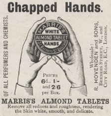 Marris's Almond Tablets, 1898. Artist: Unknown