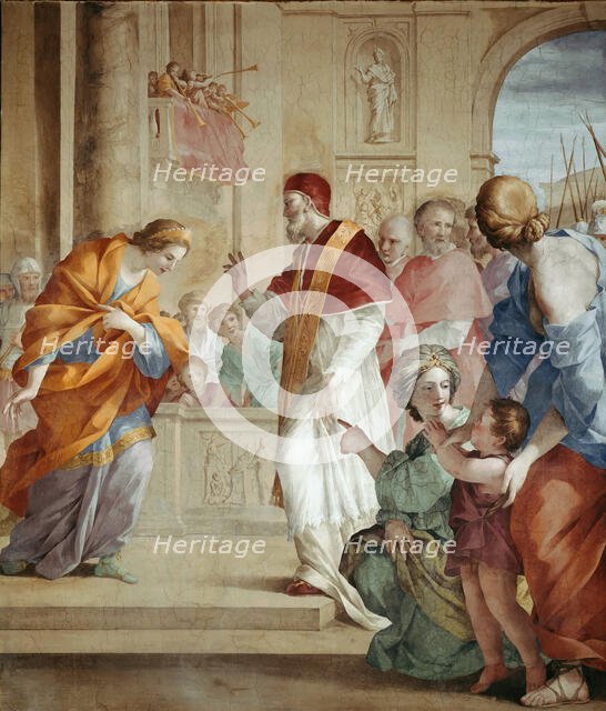 The Meeting of the Countess Matilda and Pope Gregory VII, c. 1640. Creator: Romanelli, Giovanni Francesco (1610-1662).